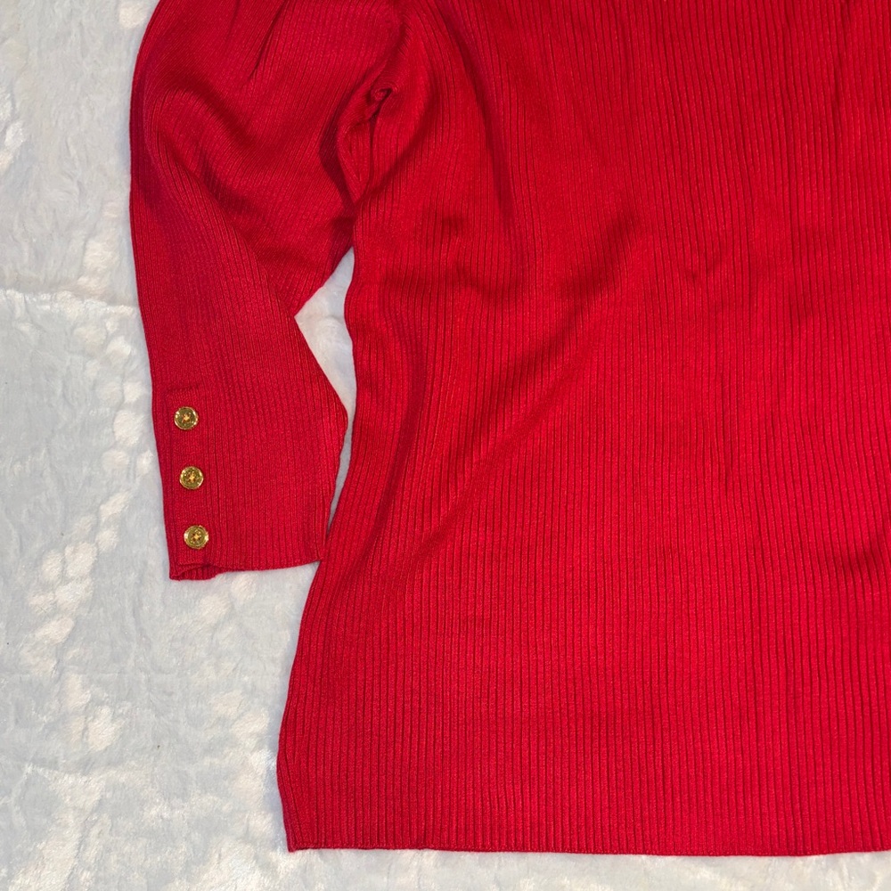 Lane Bryant Red Ribbed Sweater - Picture 3 of 8